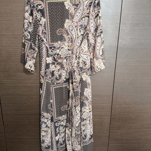 Long kimono caftan with paisley print like new, multicolor