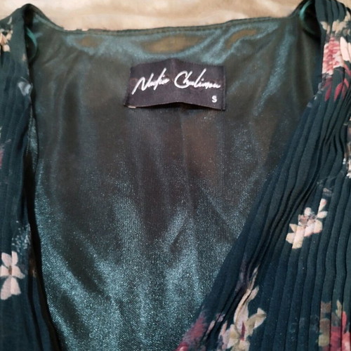 Nadia Chalimou Small dress dark green floral like new