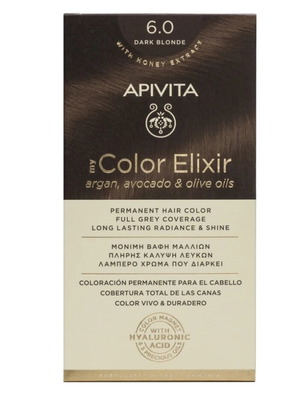 Apivita My Color Elixir kit βαφή μαλλιών 6.0 ξανθό σκούρο