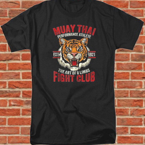 Black cotton short sleeve t shirt Muay Thai Kick Boxing new
