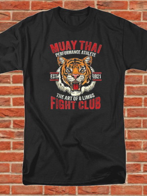Black cotton short sleeve t shirt Muay Thai Kick Boxing new