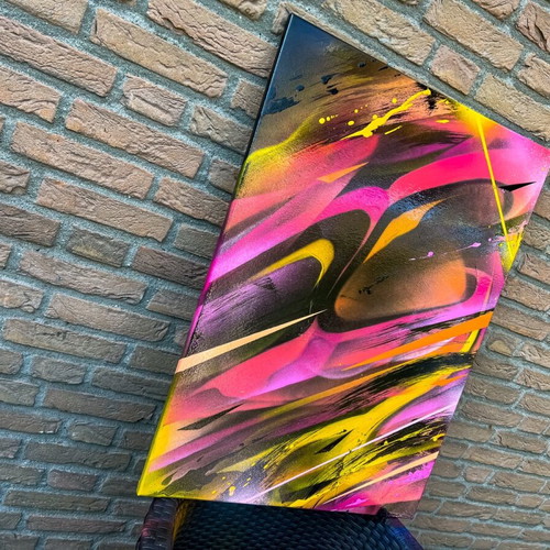 ‘EVERLASTING’ graffiti canvas made to order, abstract painting 58x78cm