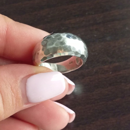 Silver ring 950 handmade, forged, like new, size 56-57