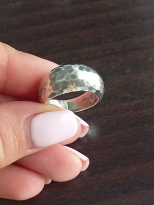 Silver ring 950 handmade, forged, like new, size 56-57