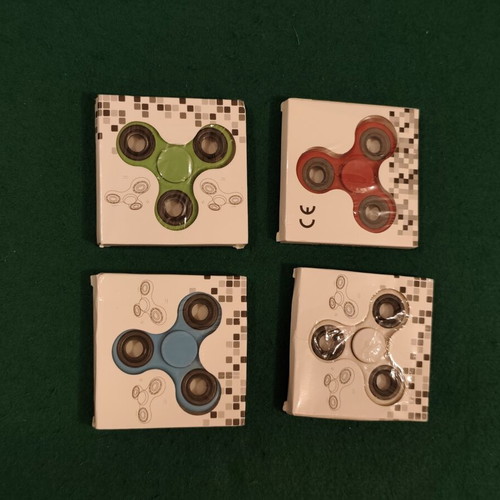 Set of 4 Hand Fidget Spinners (Green, Red, Blue, White)