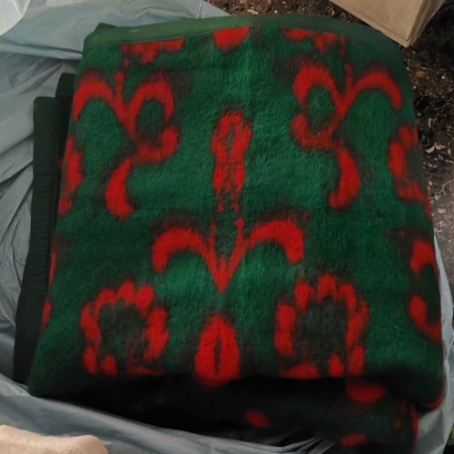 Vintage woven and knitted traditional blankets
