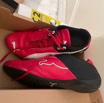 Men's Puma Ferrari athletic shoes used, size 43, white and red