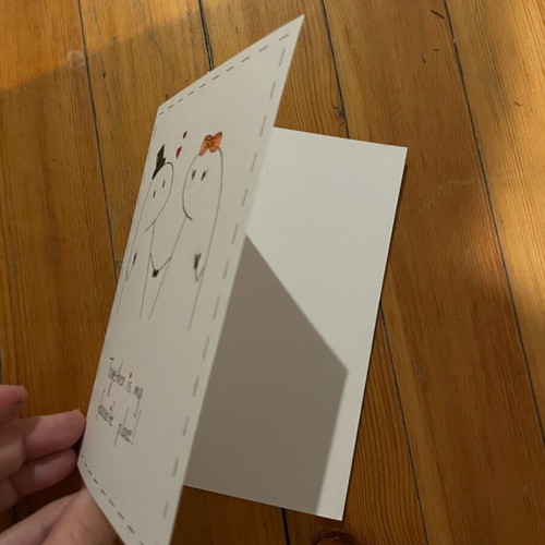 Greeting card new, hand-painted with envelope