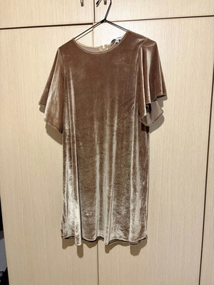 Mini velvet dress Moutaki like new, beige gold