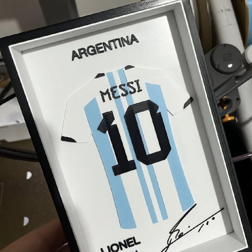 3D Lionel Messi #10 Argentina Frame handmade decorative