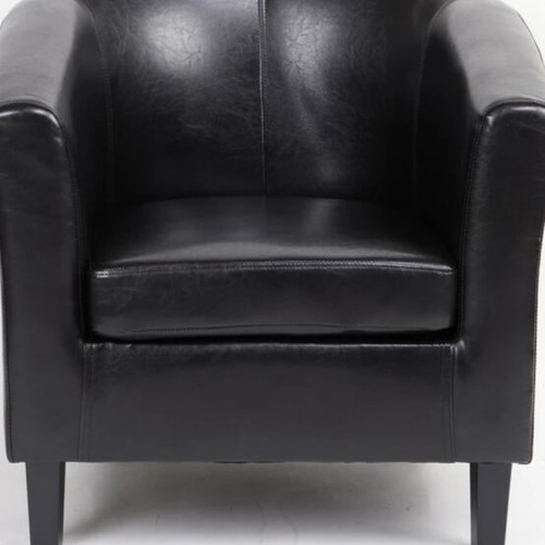 Black leatherette armchair like new, 73x69x75 cm