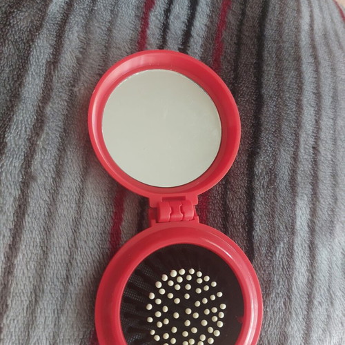 Pocket hand mirror with comb brush like new