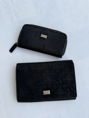 Gianfranco Ferre πορτοφόλι clutch μεταχειρισμένο, μαύρο, σετ δύο
