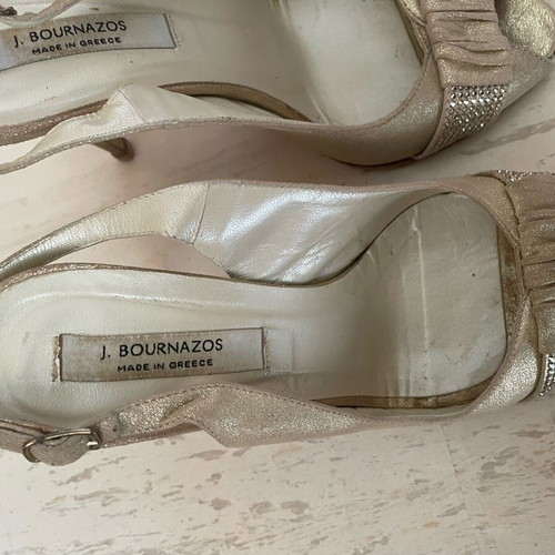 J Bournazos gold sandals like new, 10cm heels, size 37