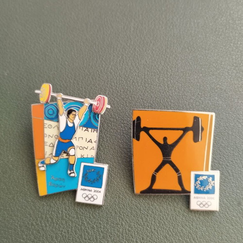 Pins Athens 2004 weightlifting, like new