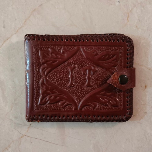 Handmade leather wallet vintage style like new, brown