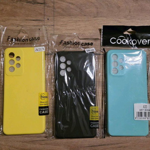 Samsung A33 phone cases new, set of 3 in yellow, black and blue