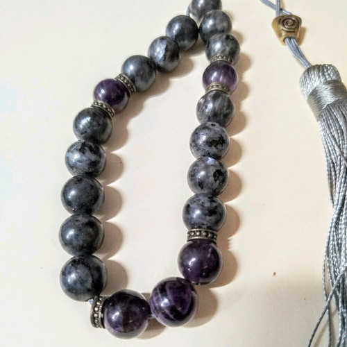 Worry beads new, labradorite with amethyst