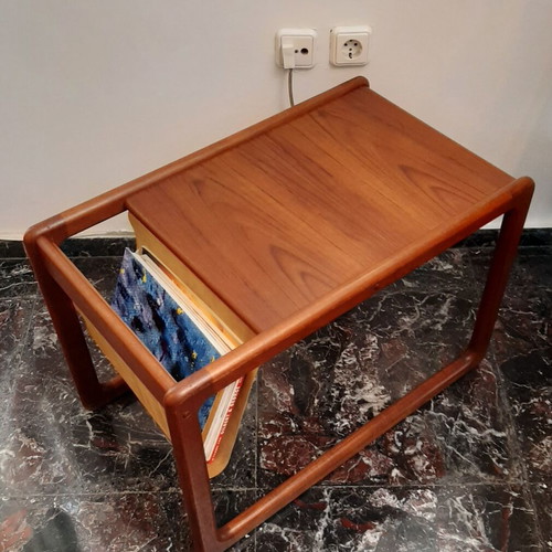 Danish Modern 1960s Coffee Table Kai Kristiansen Design used with Leather Magazine Holder