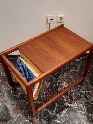 Danish Modern 1960s Coffee Table Kai Kristiansen Design used with Leather Magazine Holder