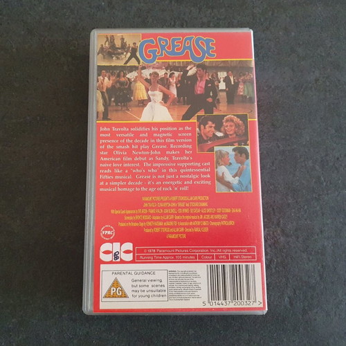 Grease VHS tape used, English version