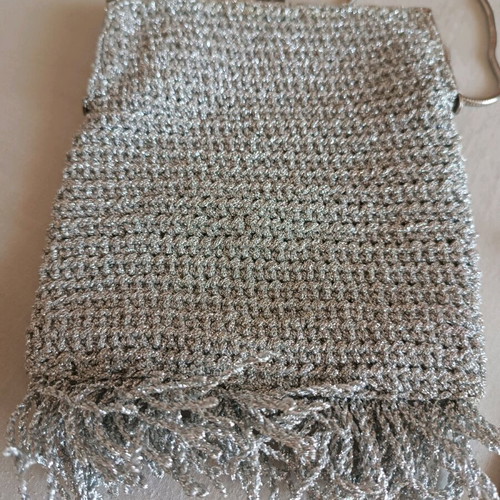 Vintage handmade bag silver like new without wear