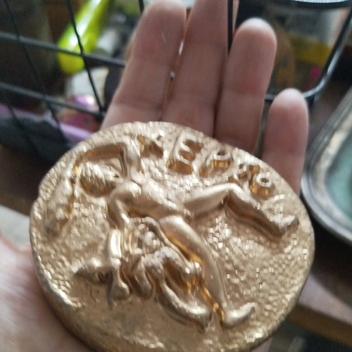 Handmade decorative paperweight "ΧΕΡΣΟ" with mythological Heracles theme
