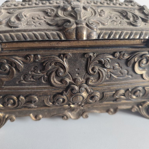 Vintage Italian metal jewelry box early 20th century