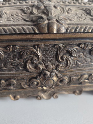 Vintage Italian metal jewelry box early 20th century