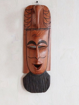 Африканска маска за стена ръчна изработка, като нова