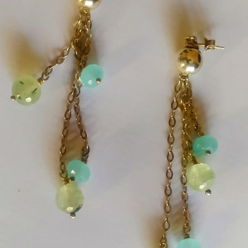 Oxette stud earrings gold-plated 925 silver with semi-precious stones