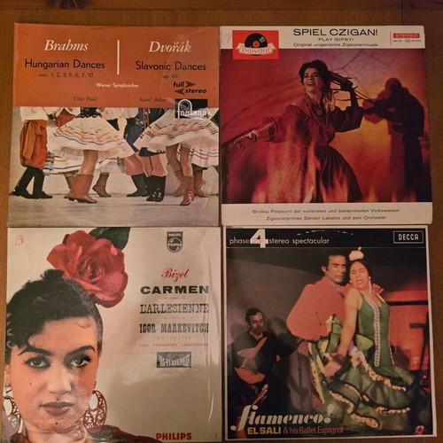 Vintage vinyl record collection, 16 LPs, classical and soundtracks