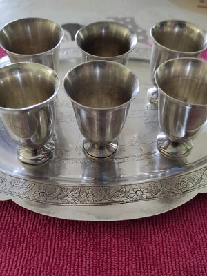 Handmade silver-plated set used antique