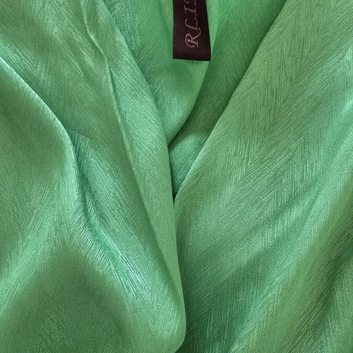 Maxi dress in bright green with satin texture and V neckline, size L