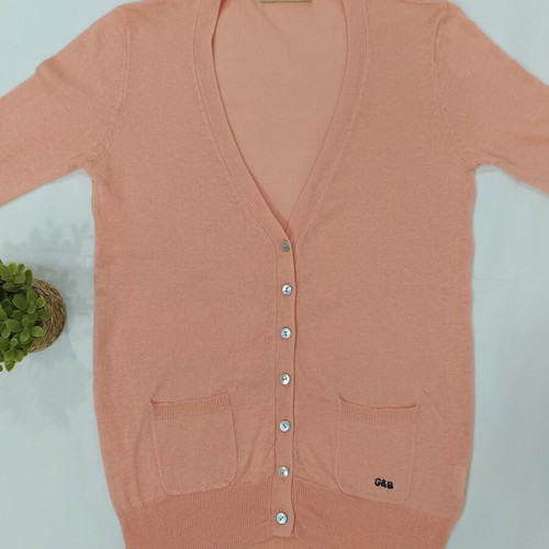 Gondola Blu knit salmon linen-cotton cardigan like new