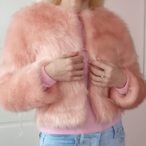 Glamorous women's pink faux fur jacket like new