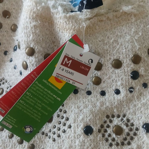Sisley blouse new for 7-8 years old, beige with tag