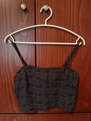 Pink Woman black polka dot blouse like new, size M