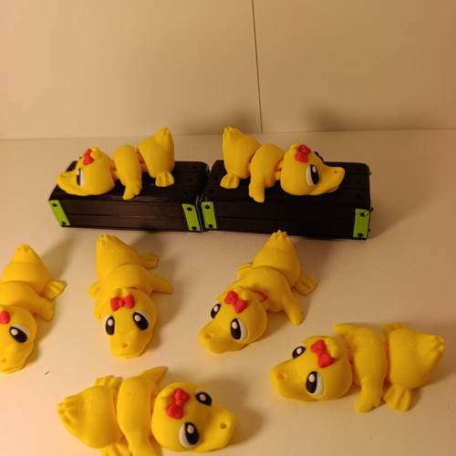 Flexi Duck Keychains 3D printed with movable body