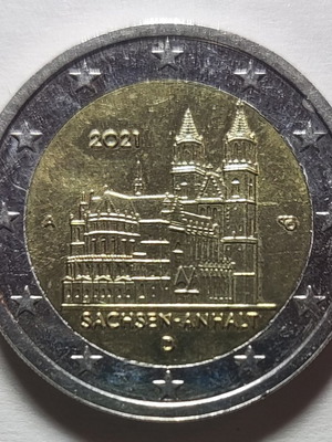 Commemorative 2€ Coin 2021 Sachsen-Anhalt Magdeburger Dom Mint A Berlin like new