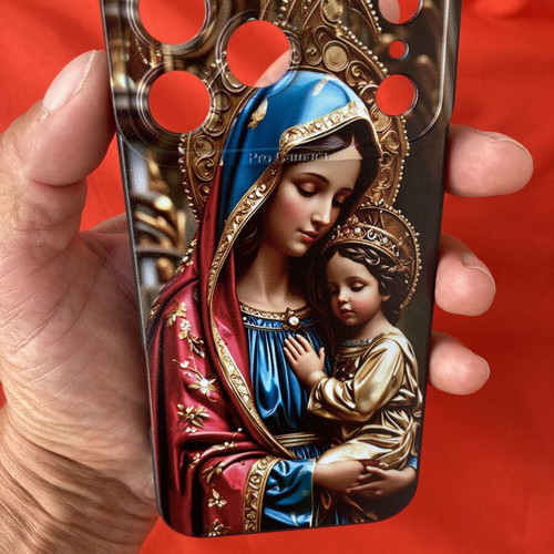 iPhone 17 Pro Max silicone case with Theotokos and Infant Jesus design new