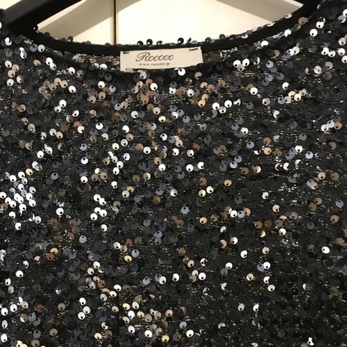 Rococo blouse sequin like new, black, size M