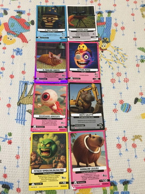 Italian Brainrot cards used, set with wear