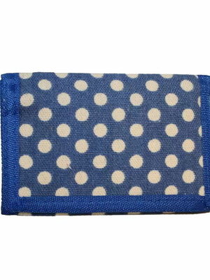 Ethnic wallet blue new with fabric polka dot design
