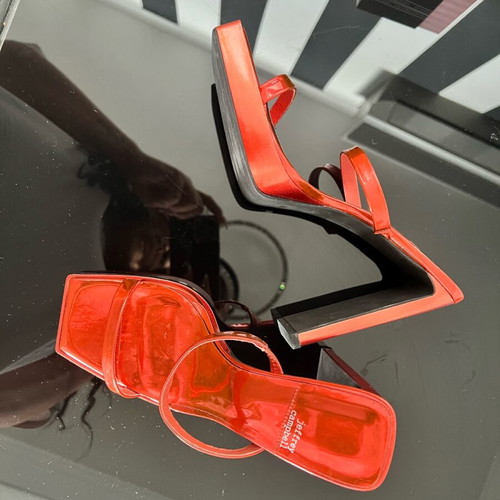 Jeffrey Campbell mules orange vinyl size 41 new