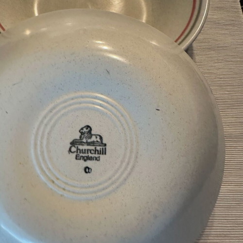 Vintage Churchill England Homespun 12-piece dinnerware set used, for 6 people