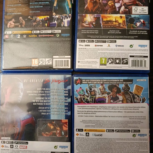 PS5 game pack with Lego Star Wars, W2K22 and Destruction Allstars, like new