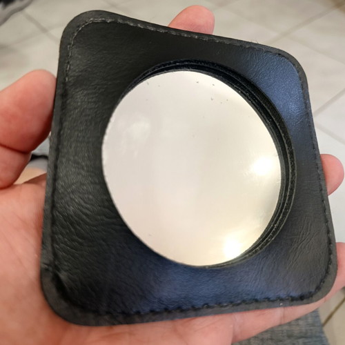 Vintage leather pocket mirror like new