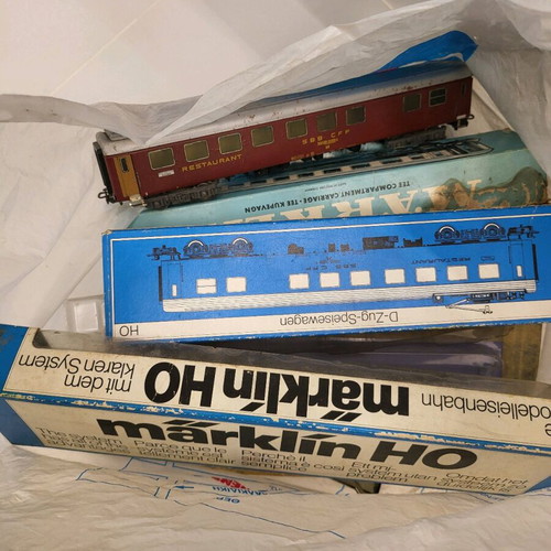 Marklin trains used from various decades with accessories