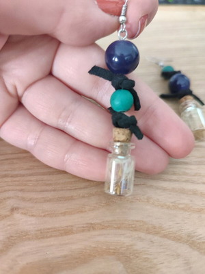 Earrings with SK9 bottle new, handmade with plant material